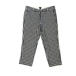 J. Crew Women's Gingham Linen Plaid Trouser Pants Size 14